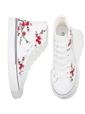 Women's High Top Canvas Sneakers Casual Walking Shoes